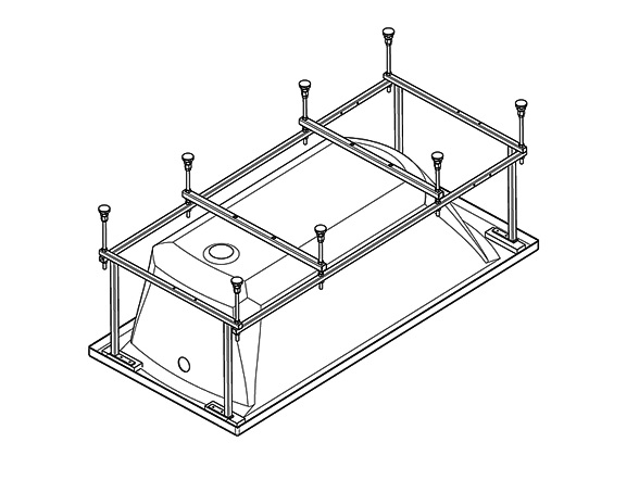 Каркас к акриловой ванне Santek Санторини 150х70 (1.WH30.2.499)